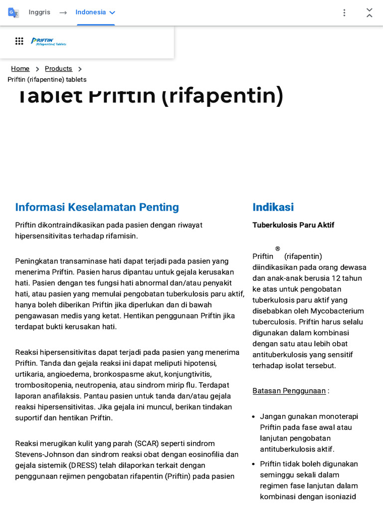Priftin: Obat Rifapentine untuk TB | PDF