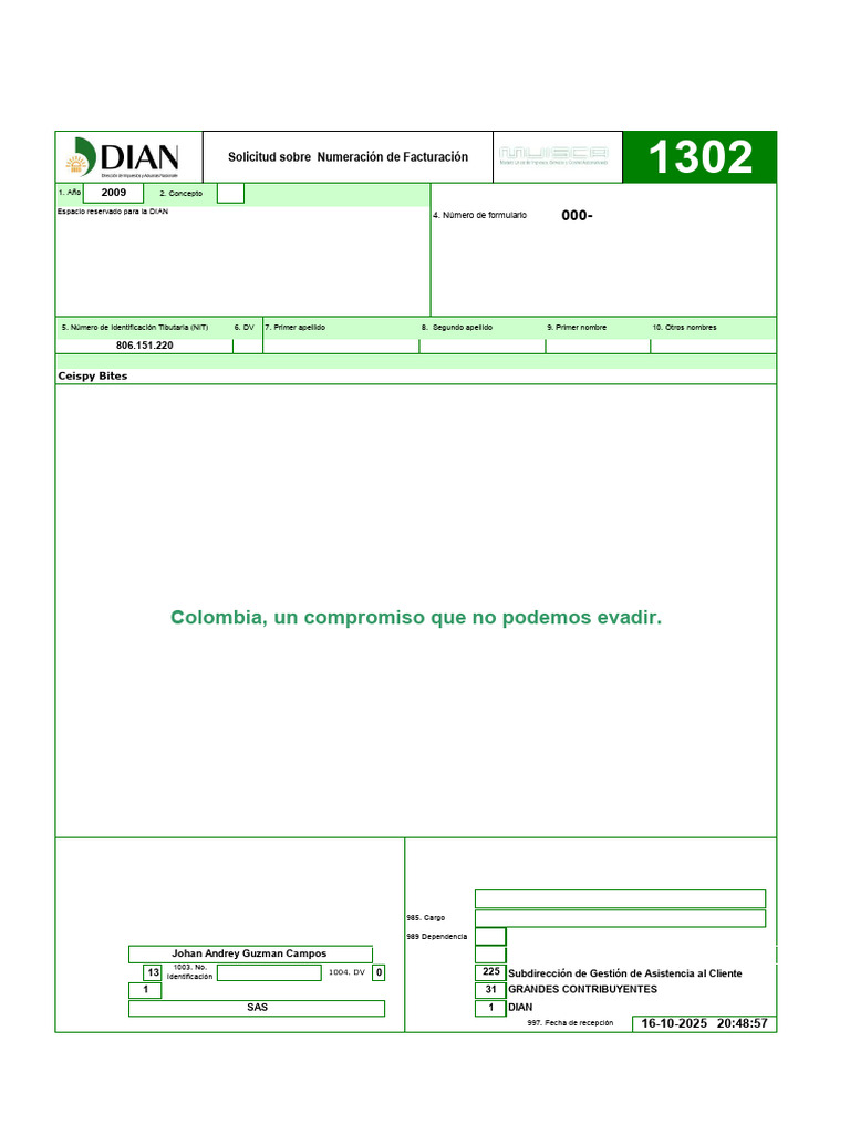 Formulario 1302 20133 | PDF
