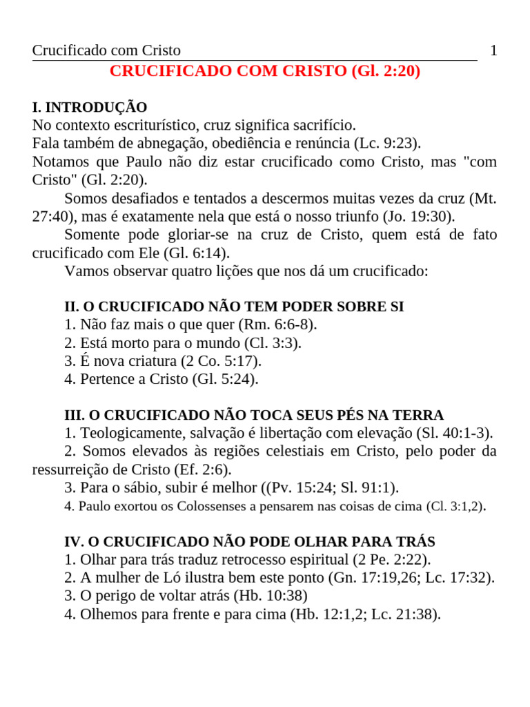 Crucificado Com Cristo | PDF | Pecado | Crença e doutrina religiosa