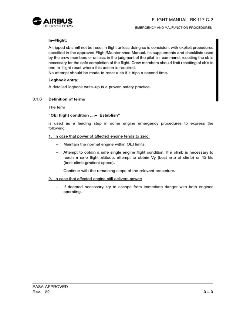 BK 117 C-2 Emergency Procedures Guide | PDF | Airspeed | Helicopter