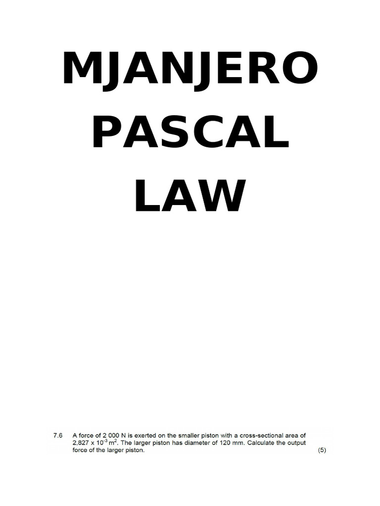 Pascal Law | PDF