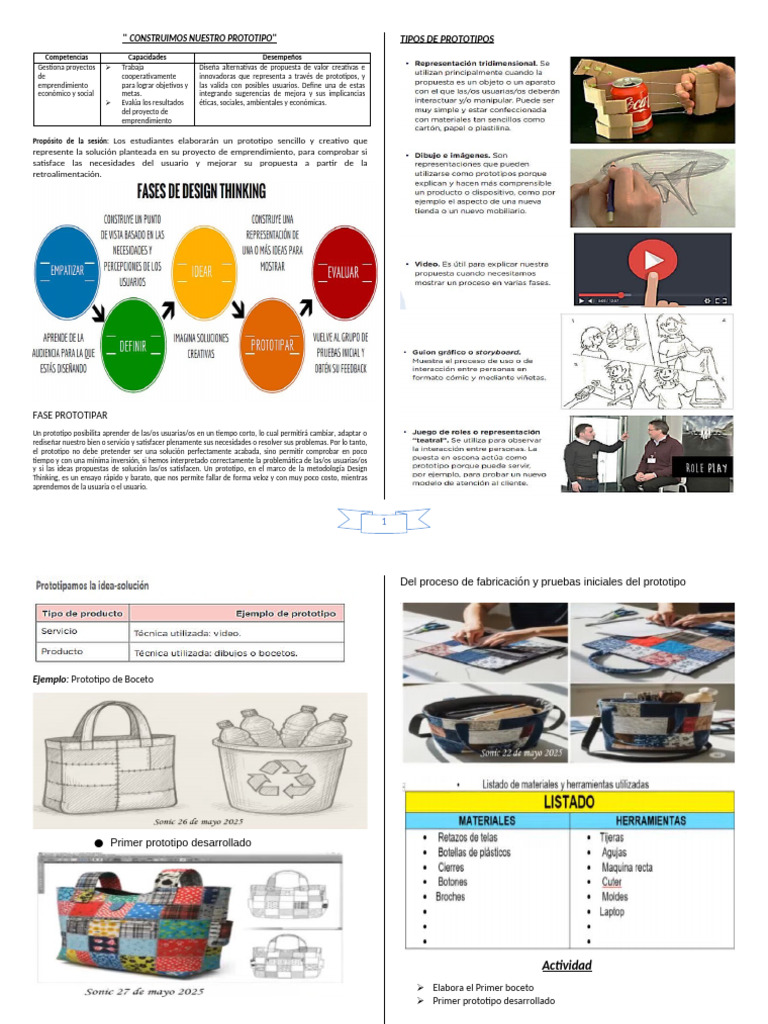 3 SEC Ficha - Fase Prototipar en La Metodología Design Thinking | PDF ...