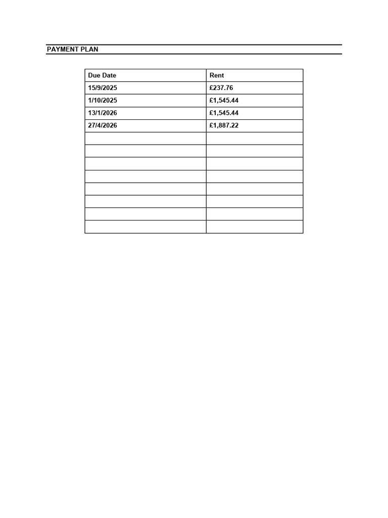 Payment Plan | PDF