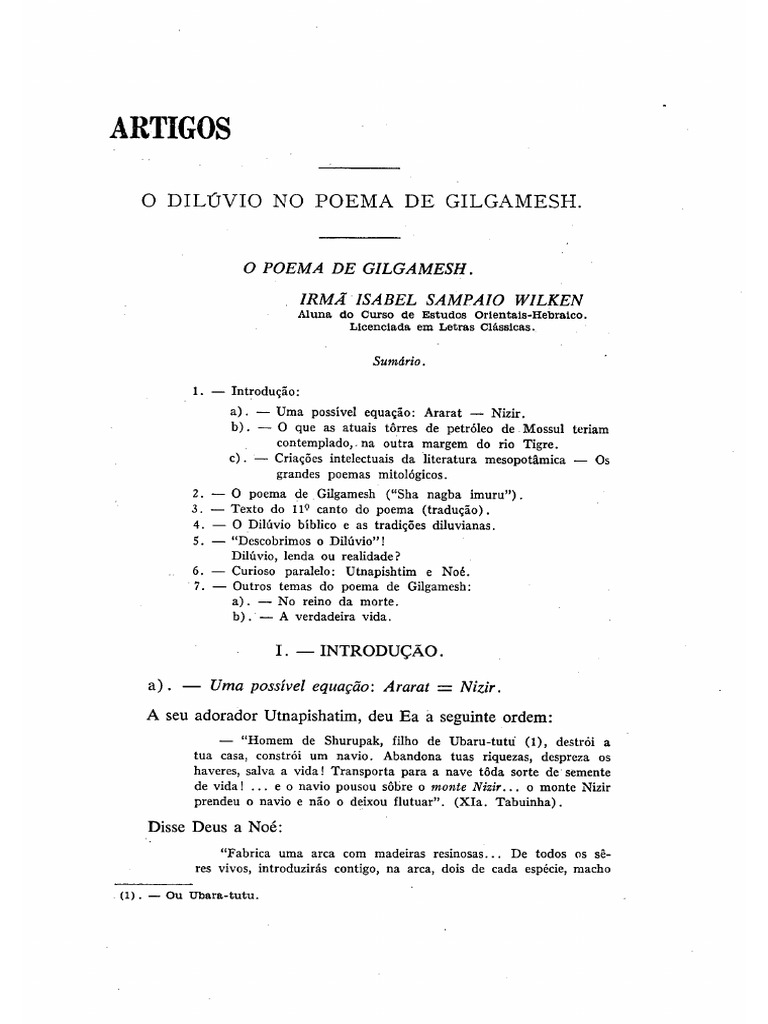 O Diluvio No Poema de Gilgamesh | PDF