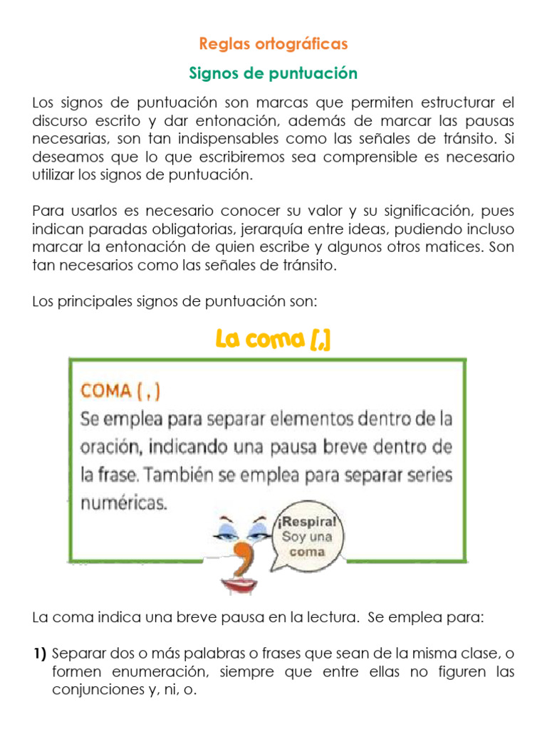 Guía de Signos de Puntuación | PDF | Coma | Puntuación