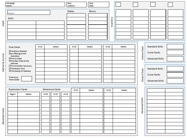 7C Save Sheet Landscape Solo v1 | PDF | Card Games | Gaming