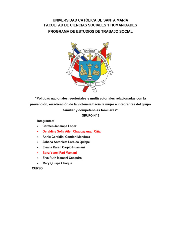 Trabajo Social y Politica Social Trabajo | PDF | La violencia contra ...