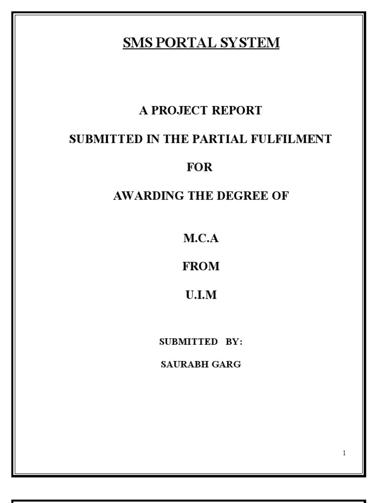 SMS Portal System Project Report | PDF | Microsoft Sql Server ...
