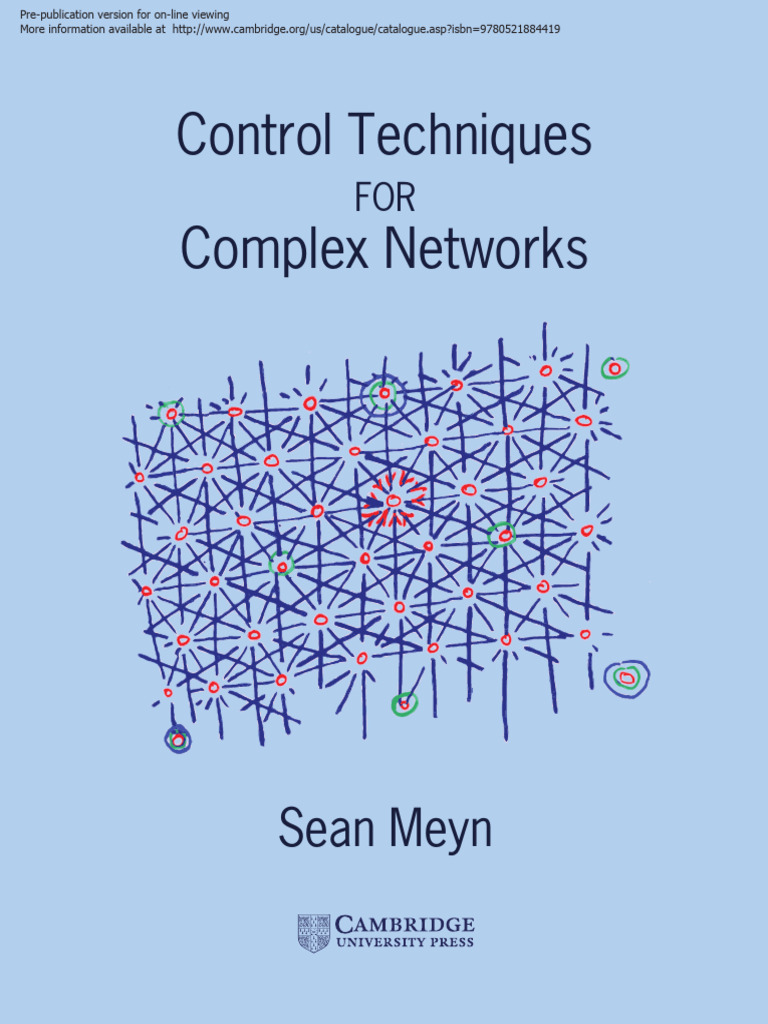 Control Techniques for Complex Networks | PDF | Computer Network | Internet