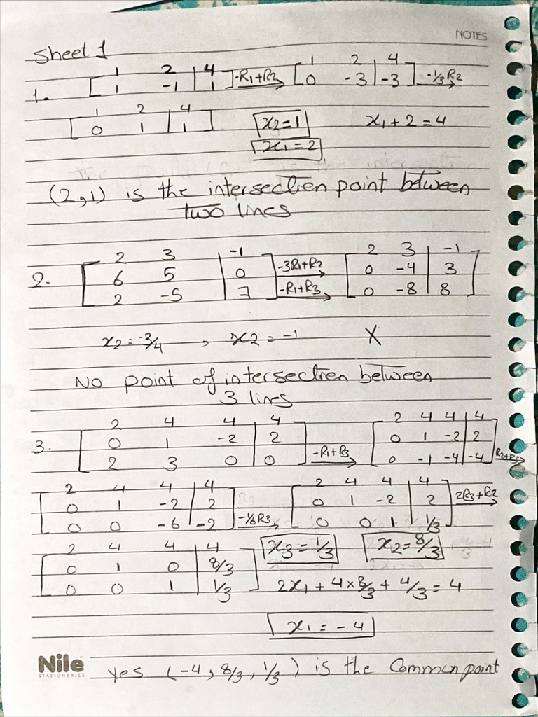Linear Algebra Sheet ا | PDF