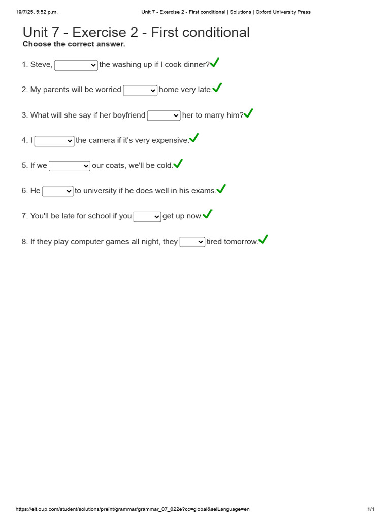 First Conditional Exercises for Students | PDF