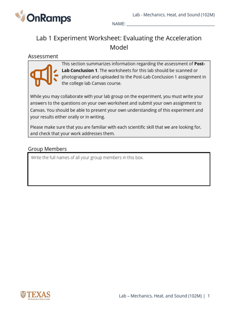 Lab Worksheet: Mechanics & Acceleration | PDF | Acceleration