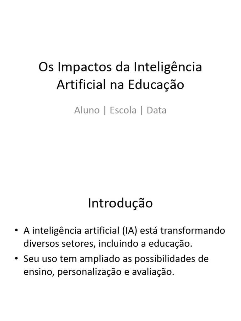 Impactos da IA na Educação Moderna | PDF