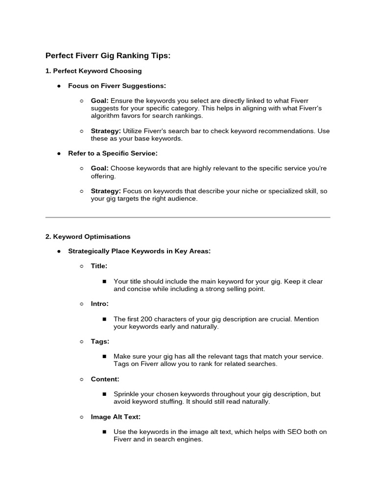 Perfect Fiverr Gig Ranking Tips | PDF | Search Engine Optimization ...