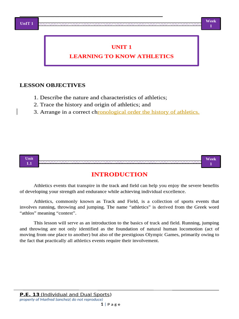 Introduction to Track and Field Basics | PDF | Track And Field | Sports
