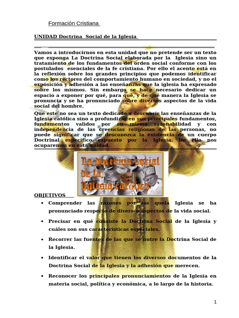 Fundamentos de la Doctrina Social Cristiana | PDF | Iglesia Católica | Papa