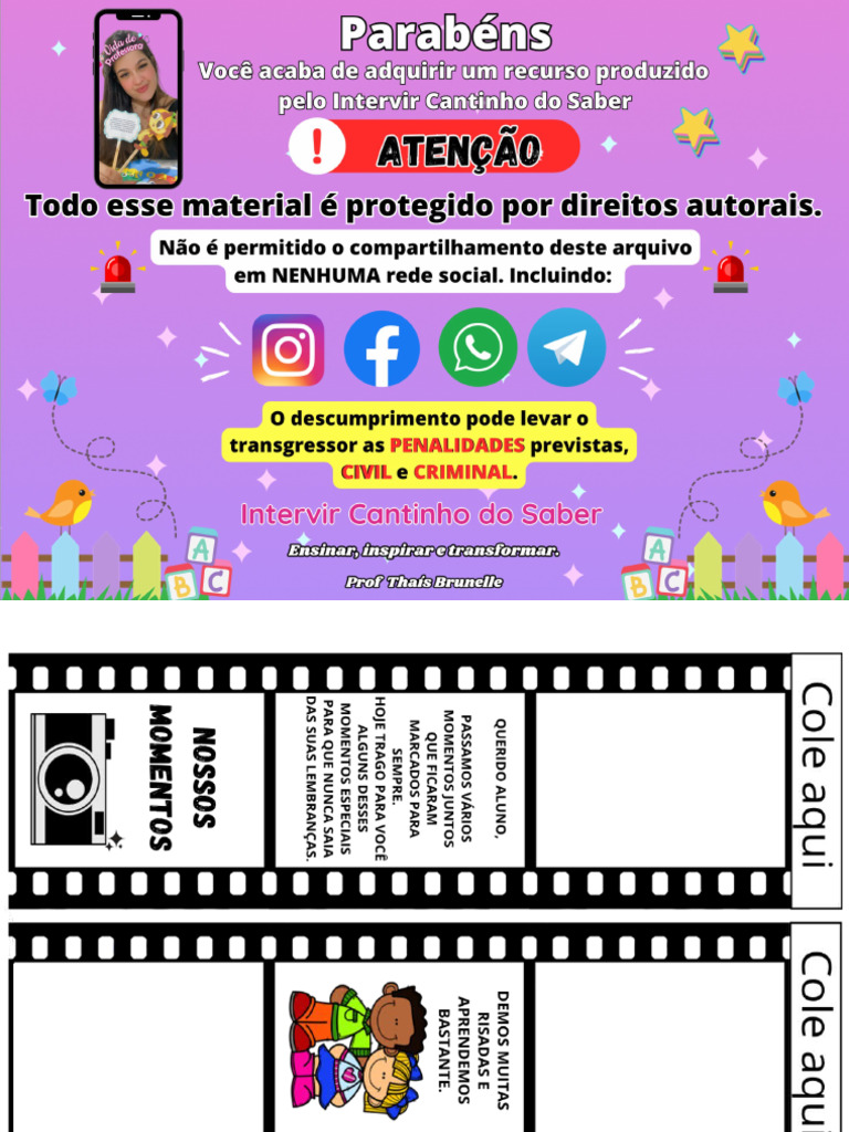 Rolo De Filme Editável Nossos Momentos Kit Cine Saudade Pdf