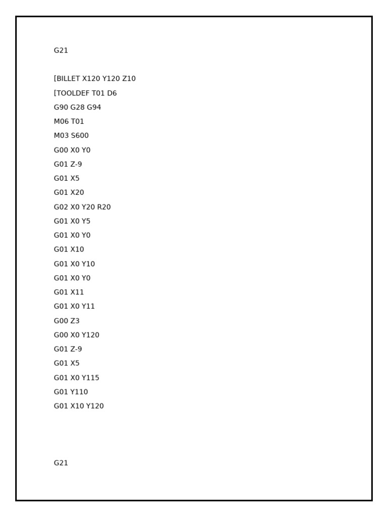 CNC Machining G-Code Instructions | PDF