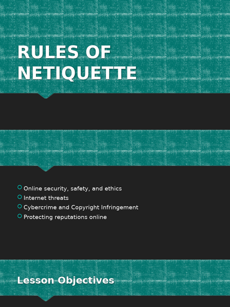 Rules of Netiquette | PDF | Malware | Copyright