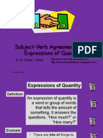 Subject-Verb Agreement, Using Expressions of Quantity, by Dr. Shadia