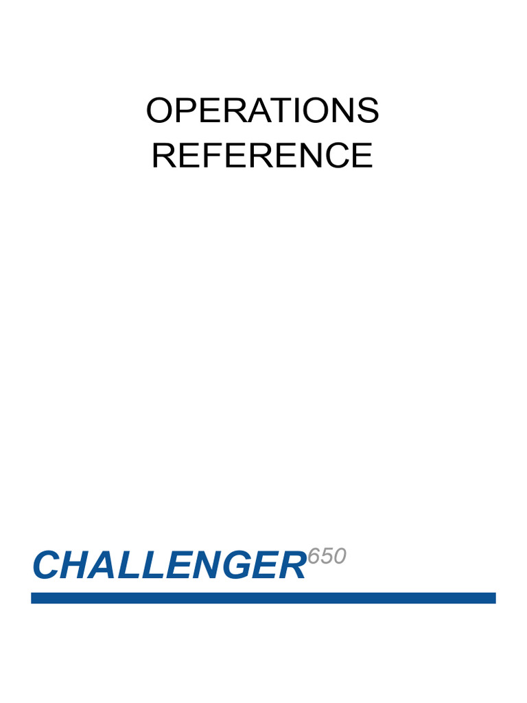 Challenger 650 Operations Reference Guide | PDF | Cockpit | Aviation