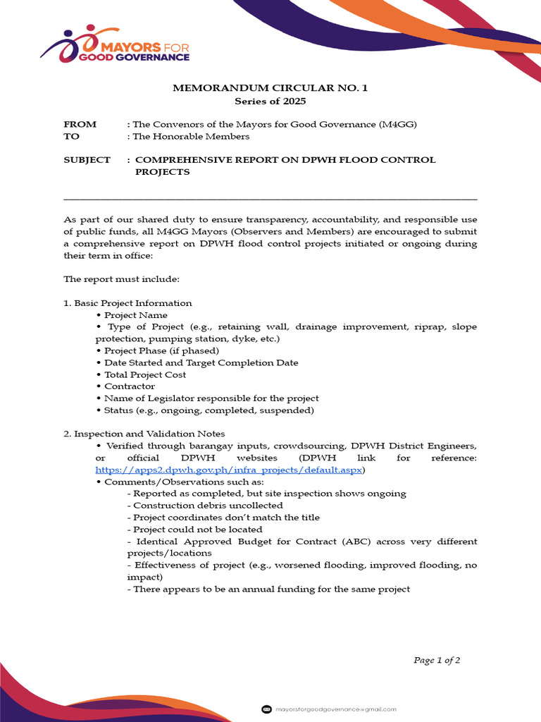 DPWH Flood Control Project Report Guide | PDF