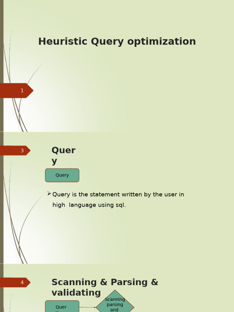 Heuristic Techniques in Query Optimization | PDF | Databases | Parsing