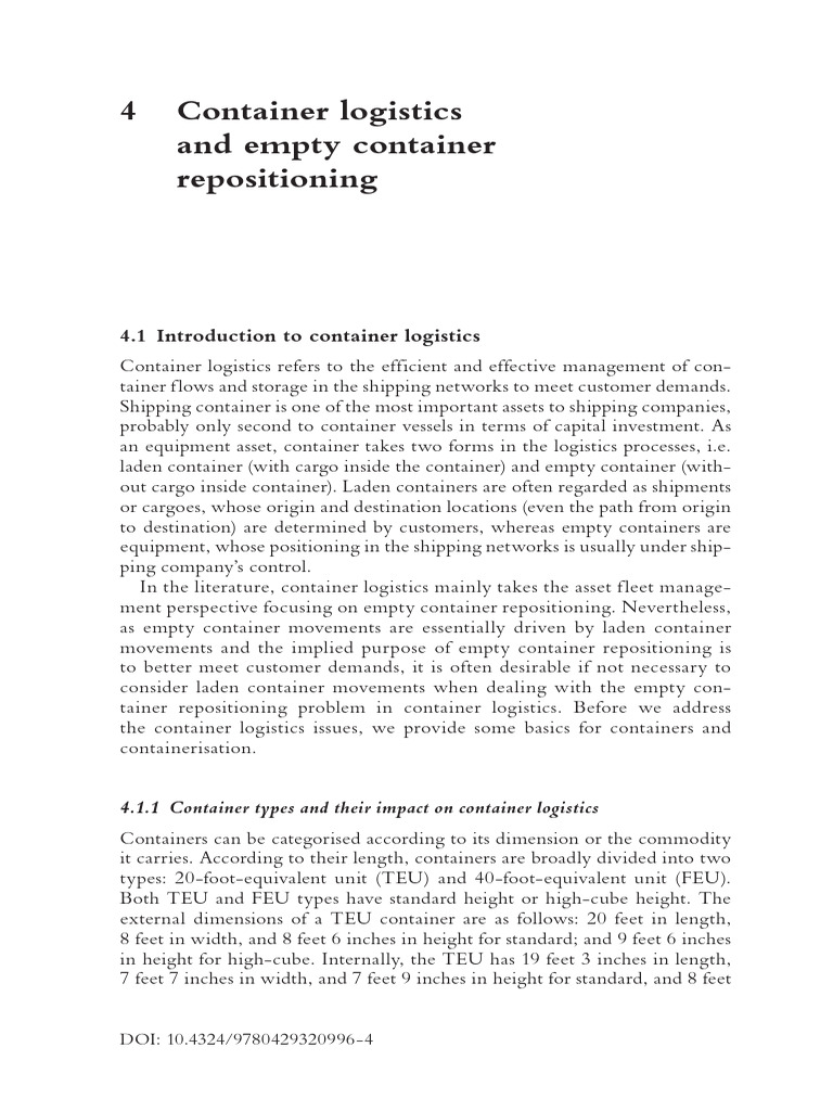 Understanding Container Repositioning | PDF | Containerization | Cargo