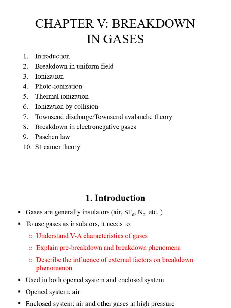 Breakdown Phenomena in Gases | PDF | Electrical Breakdown | Ionization
