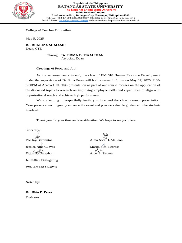 Batangas State University: College of Teacher Education | PDF