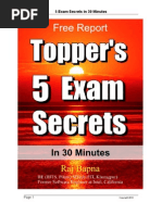 Download Toppers 5 Exam Secrets in 30 Minutes to Maximize Your Success with Resources by Raj Bapna SN93463886 doc pdf