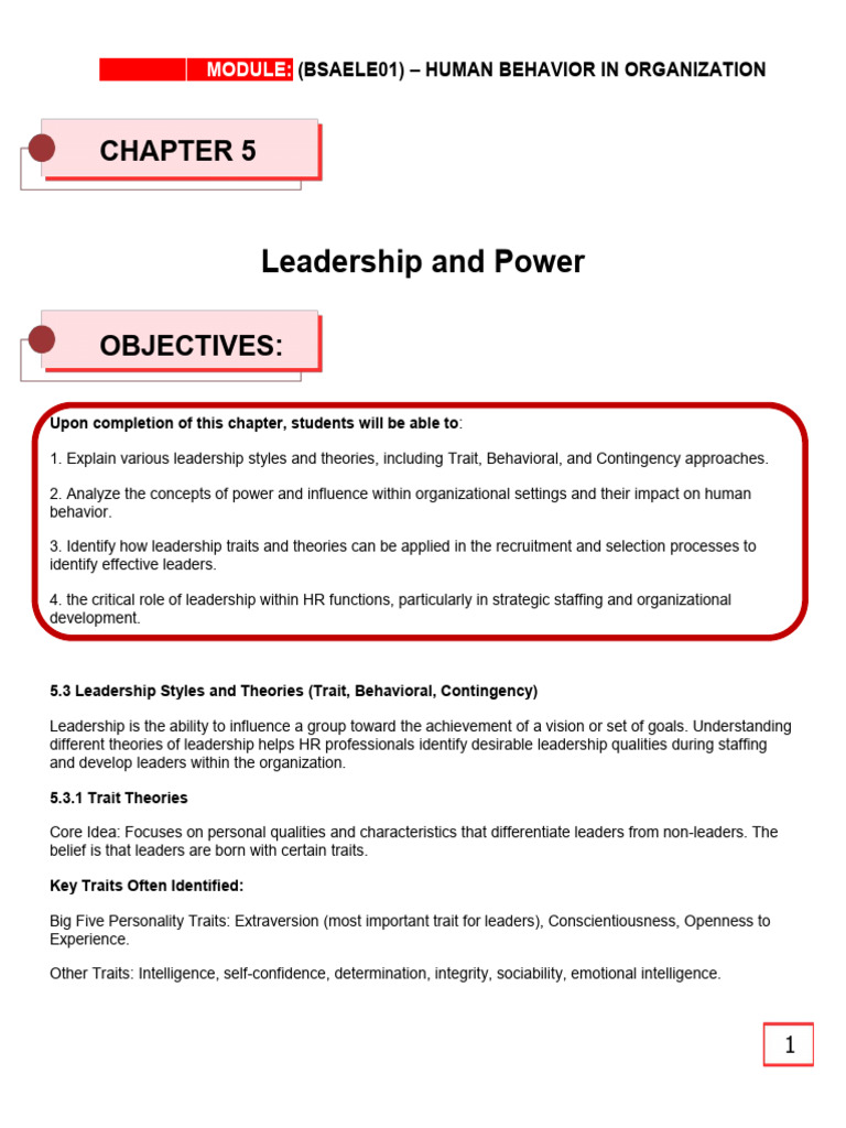 Leadership Styles and Power in HR | PDF | Leadership | Power (Social ...