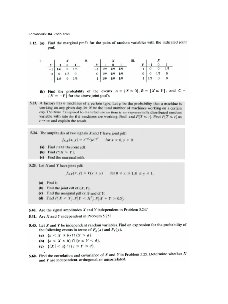 Homework4 Problems | PDF