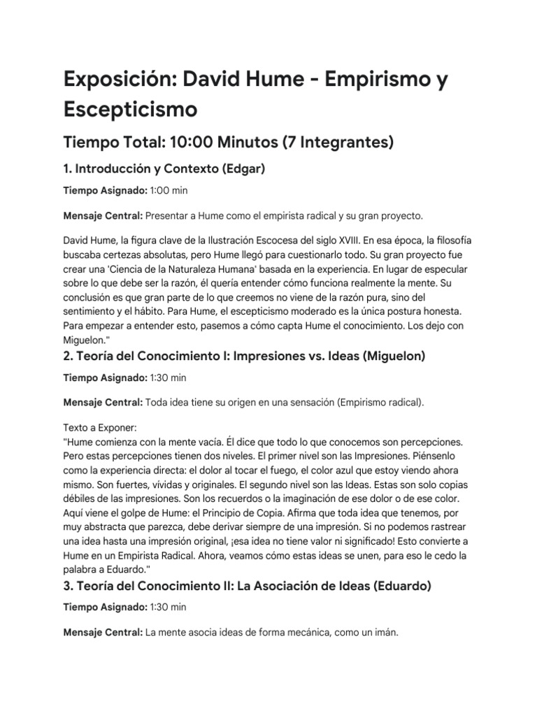 David Hume: Empirismo y Escepticismo | PDF | David Hume | Causalidad