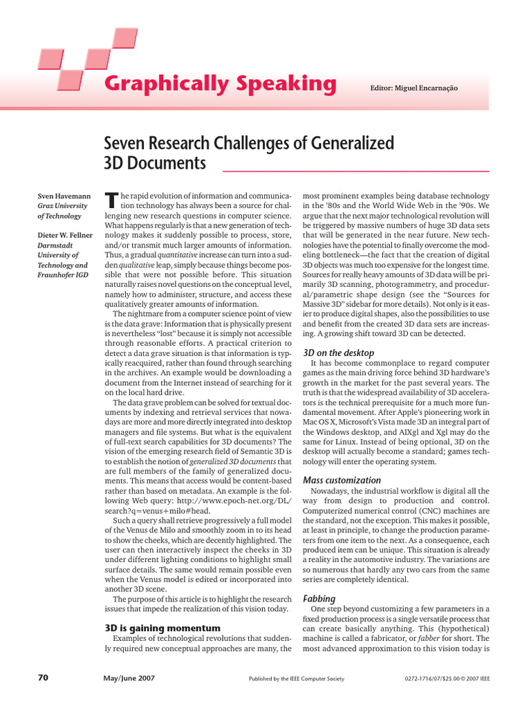 Challenges in Generalized 3D Documents | PDF | 3 D Computer Graphics ...