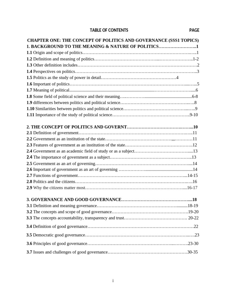 Politics and Governance Overview | PDF | Good Governance | Citizenship