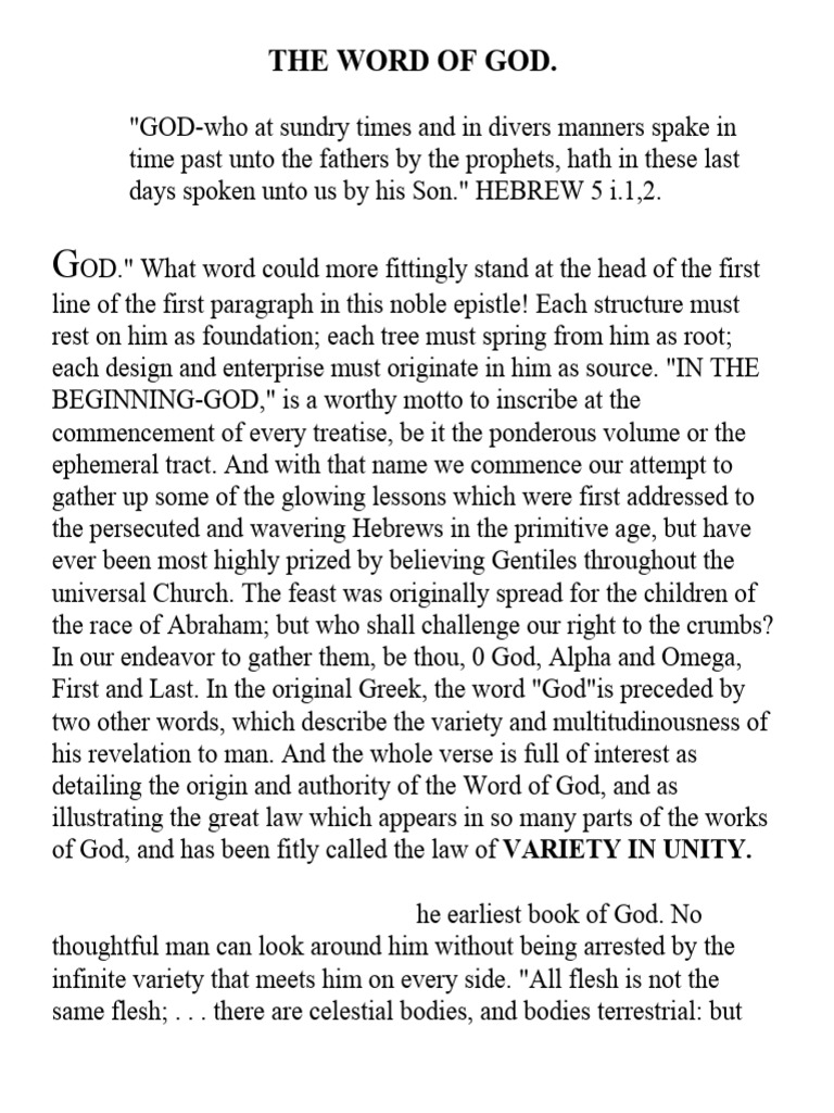 The Word of God | PDF | Jesus | Revelation