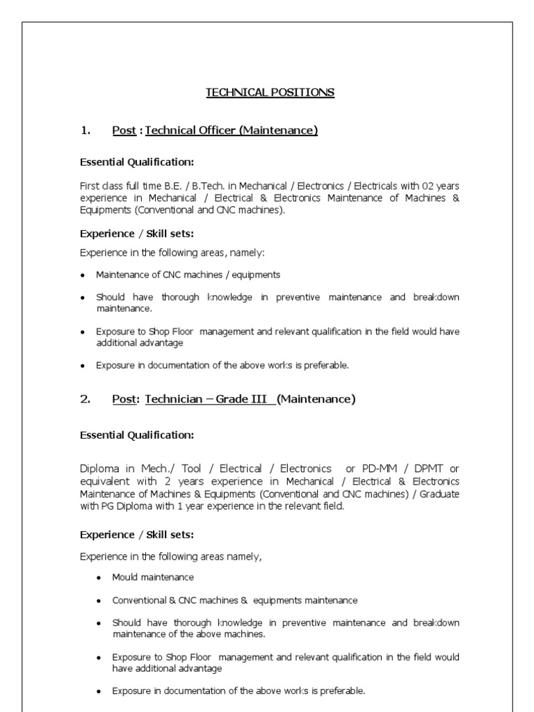 Technical and Non-Technical Job Qualifications | PDF | Postgraduate ...