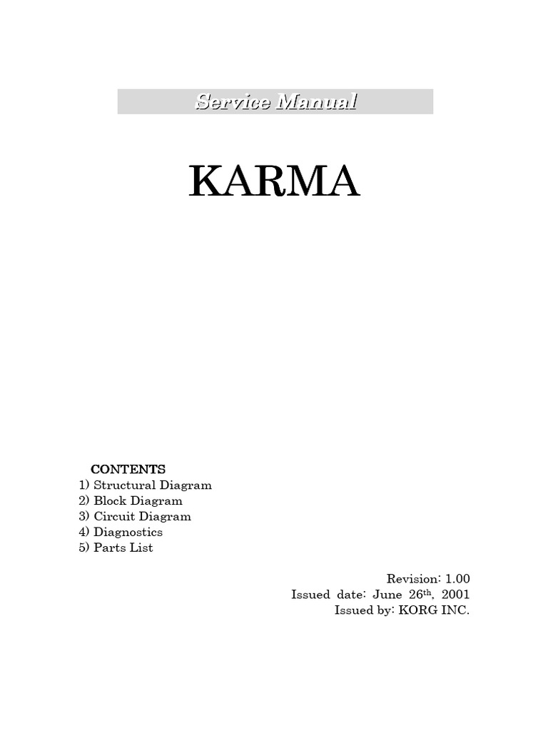 Manual e Diagrama do KORG KARMA | PDF | Componentes elétricos ...