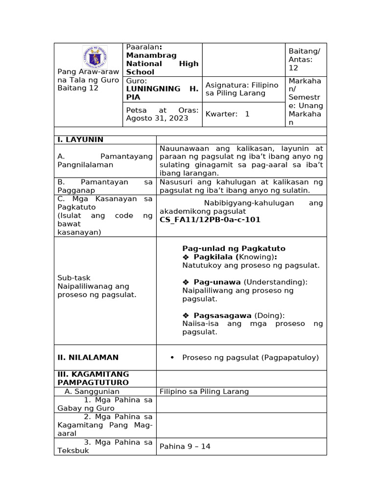 Day 3 Piling Larang | PDF