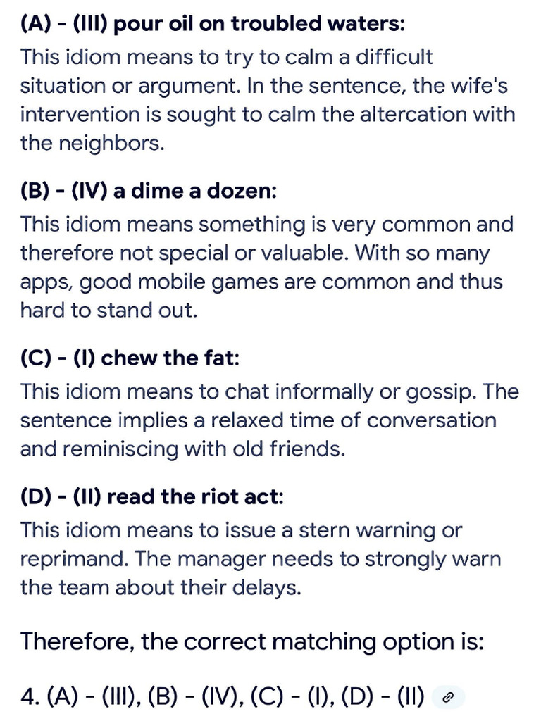 Idioms for Conflict and Communication | PDF