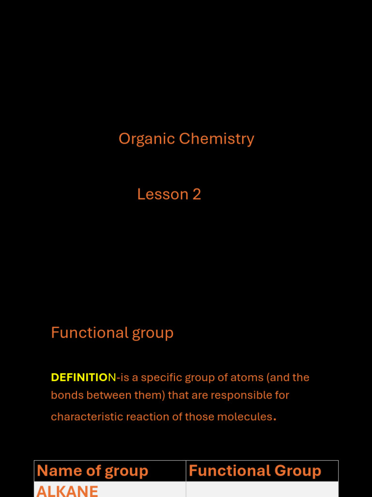 Functional Groups in Organic Chemistry | PDF | Functional Group | Alkene