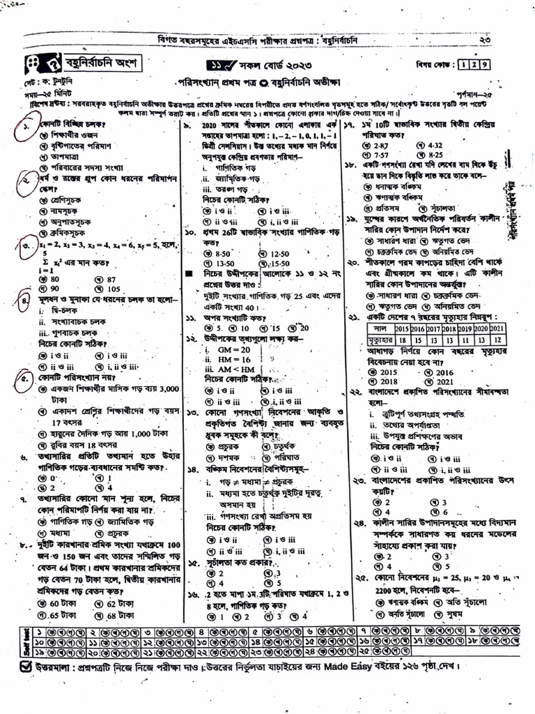 HSC Test Papers with Suggestions | PDF