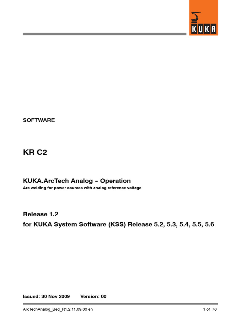 KUKA ArcTech Analog Operation Guide | PDF | Menu (Computing ...
