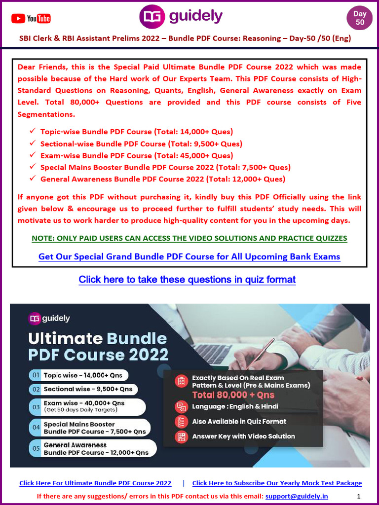SBI Clerk & RBI Assistant Reasoning PDF | PDF | Sphere | Interest