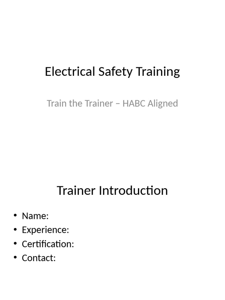 Electrical Safety Training Overview | PDF | Electricity | Electromagnetism