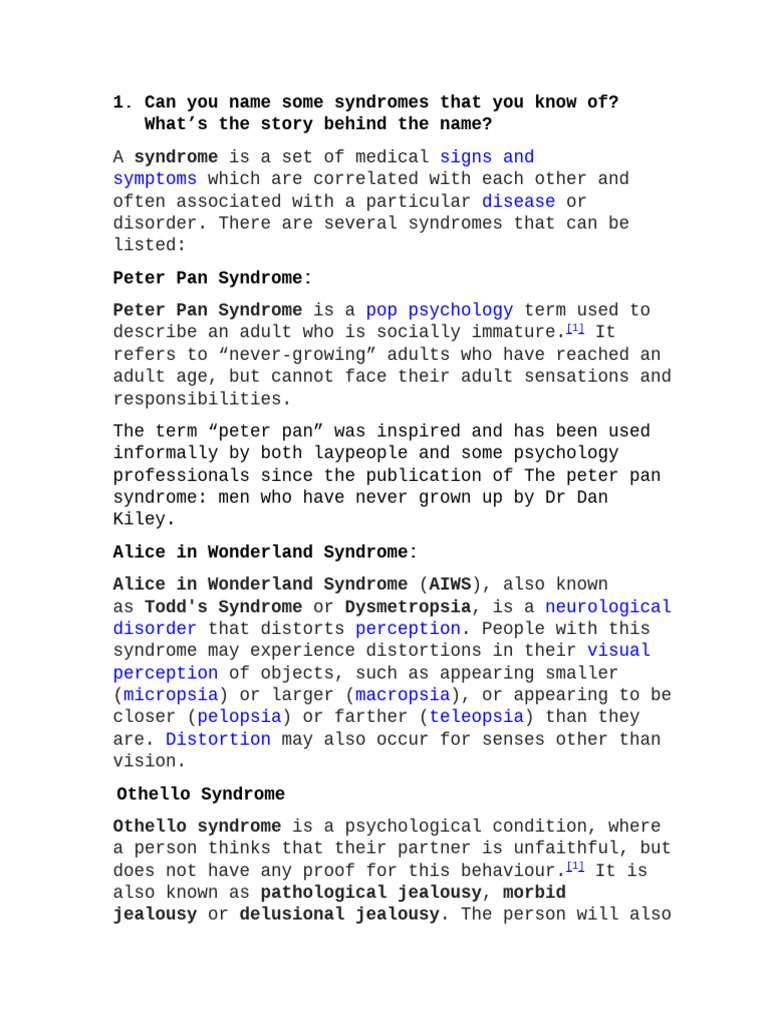 Understanding Notable Psychological Syndromes | PDF