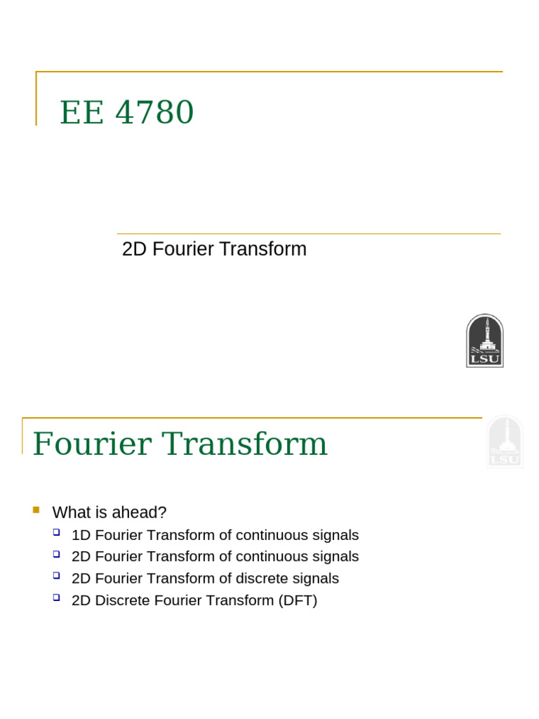 2D Fourier Transform Overview | PDF | Mathematical Objects ...