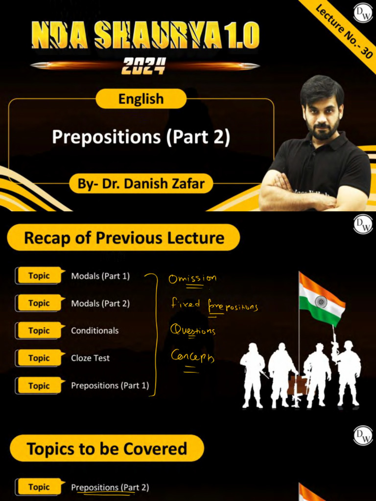 English 30 _ Class Notes __ NDA Shaurya 1.0 2024 | PDF