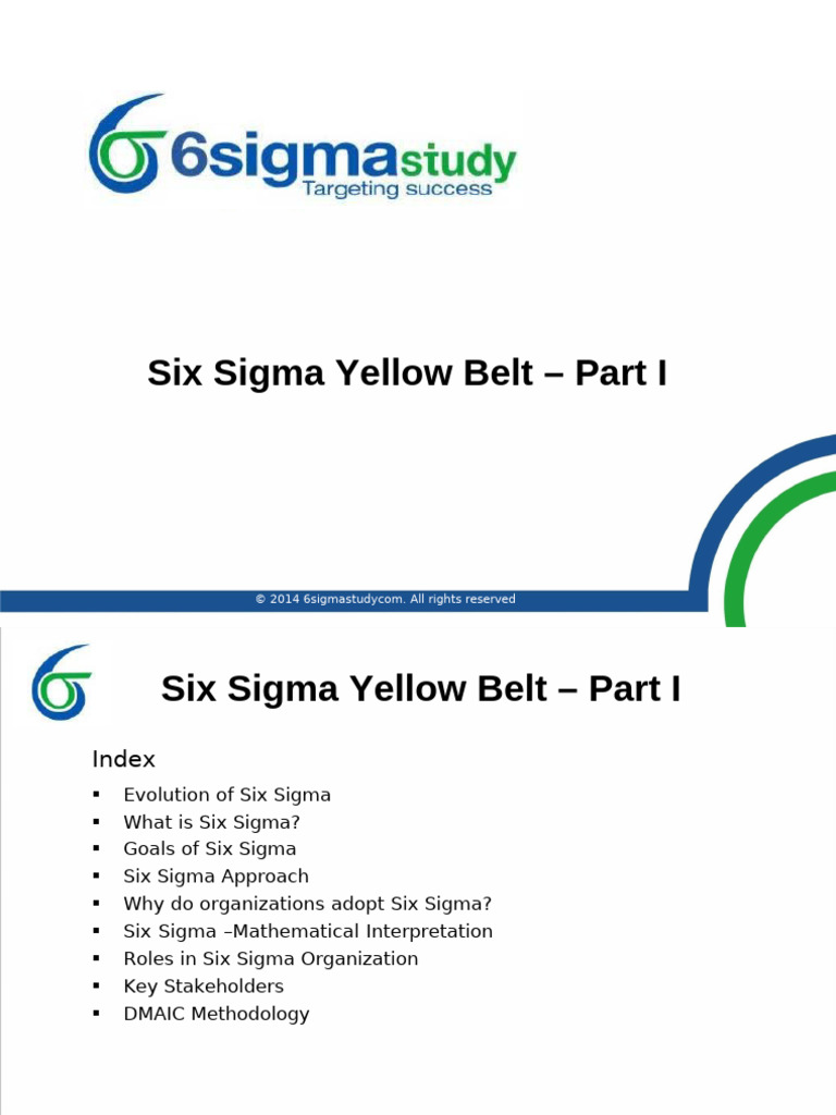 Six Sigma Yellow Belt Overview Guide | PDF | Six Sigma